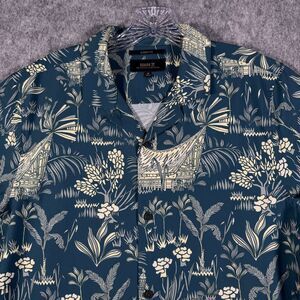 Roark Shirt Mens Size M Green Yellow Hawaiian Short Sleeve Pocket Classic Fit